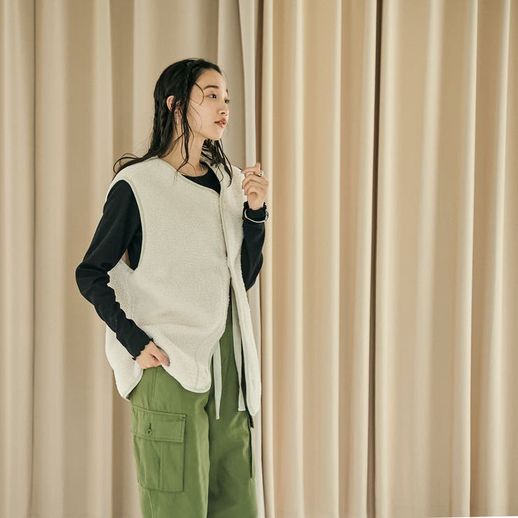 幾何柄キルトリバーシブルベスト | coen【women】 | 詳細画像35 