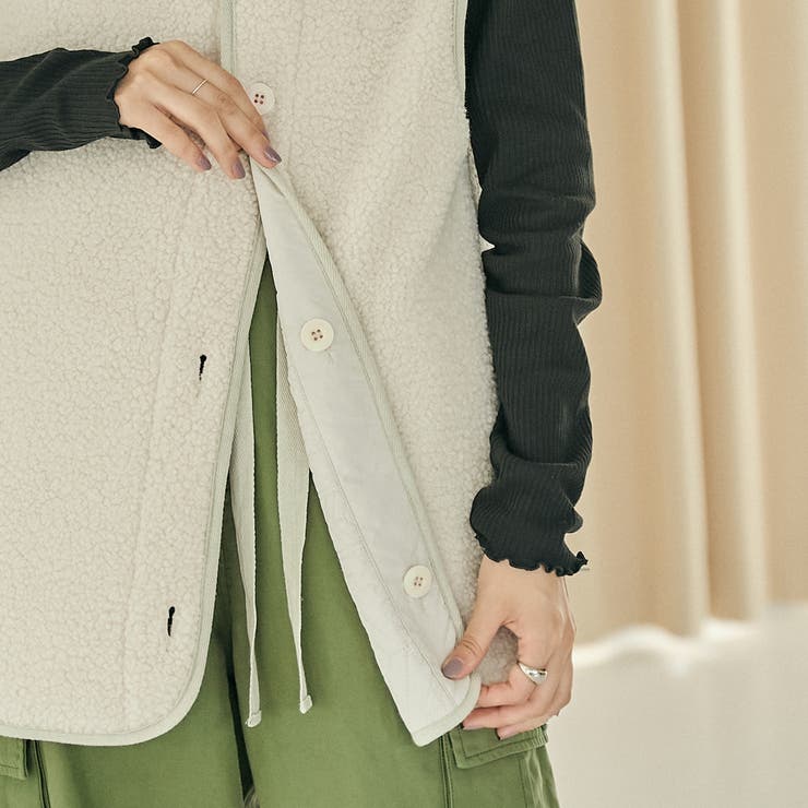 幾何柄キルトリバーシブルベスト | coen【women】 | 詳細画像37 