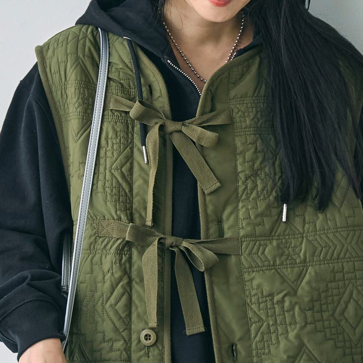 幾何柄キルトリバーシブルベスト | coen【women】 | 詳細画像4 