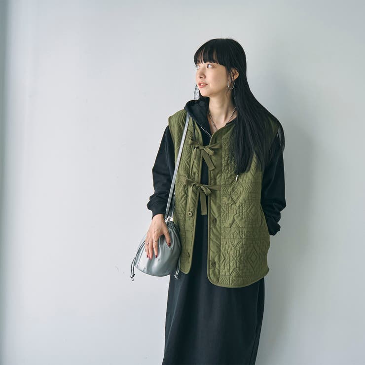 幾何柄キルトリバーシブルベスト | coen【women】 | 詳細画像5 