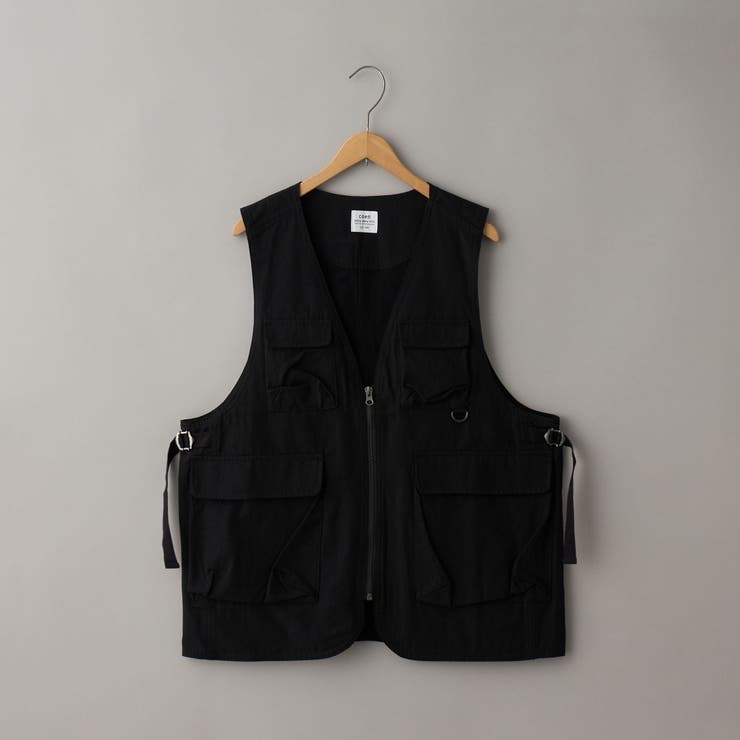 BLACK | コットンツイルフィッシングベスト | coen【women】