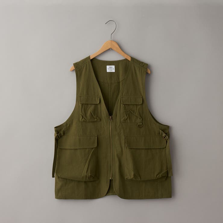 OLIVE | コットンツイルフィッシングベスト | coen【women】