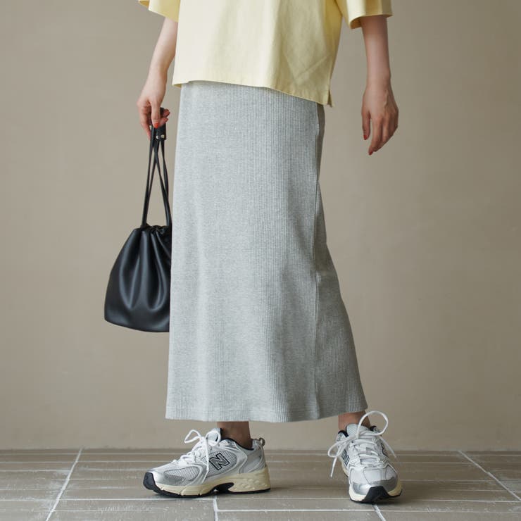 LT.GRAY | リブナロースカート | coen【women】