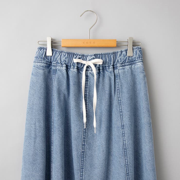 コットンレーヨンデニムパネルフレアスカート | coen【women】 | 詳細画像28 