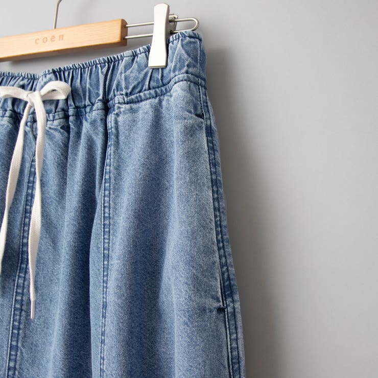 コットンレーヨンデニムパネルフレアスカート | coen【women】 | 詳細画像29 