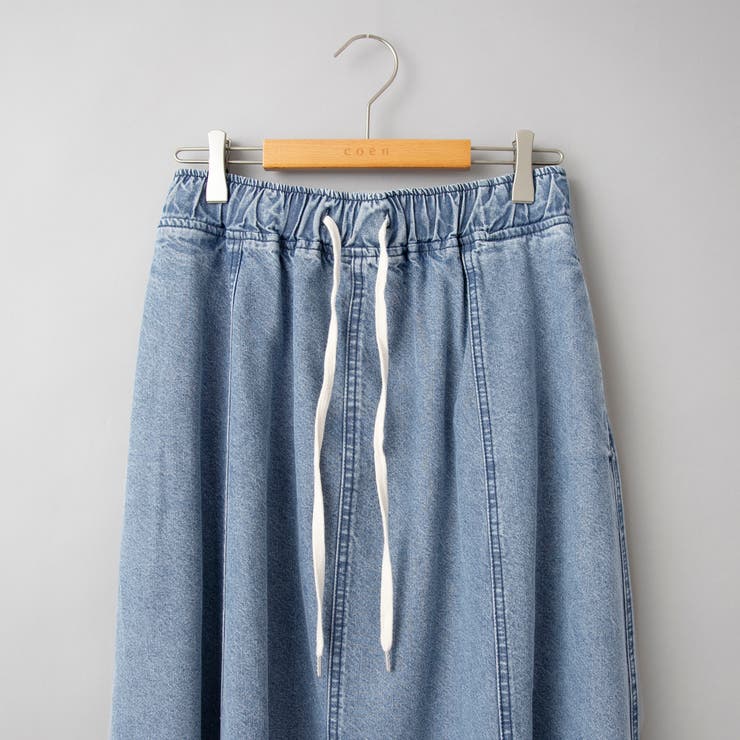 コットンレーヨンデニムパネルフレアスカート | coen【women】 | 詳細画像31 