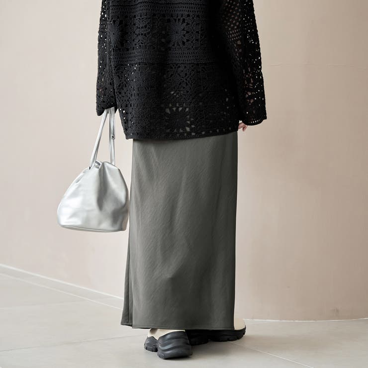 サテンAラインスカート | coen【women】 | 詳細画像4 