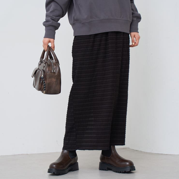 BLACK | シマシマジャガードナロースカート | coen【women】