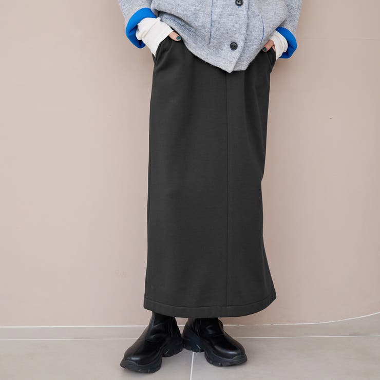BLACK | あったかナロースウェットスカート | coen【women】
