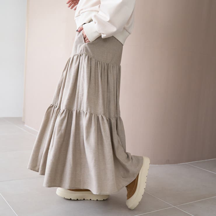 ウールライクガーゼティアードスカート | coen【women】 | 詳細画像16 