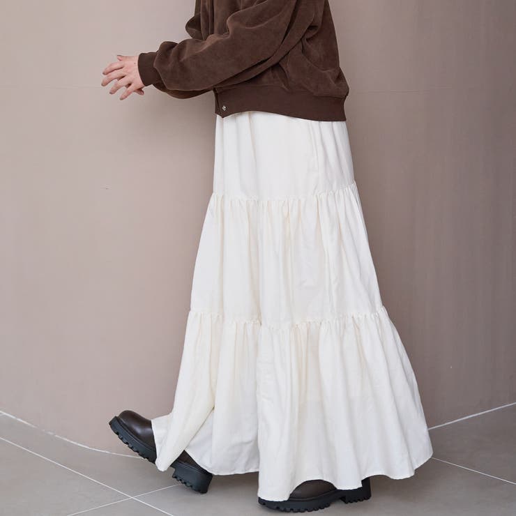 ウールライクガーゼティアードスカート | coen【women】 | 詳細画像3 