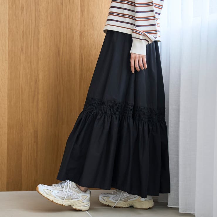 コットンタイプライター シャーリングティアードスカート | coen【women】 | 詳細画像10 