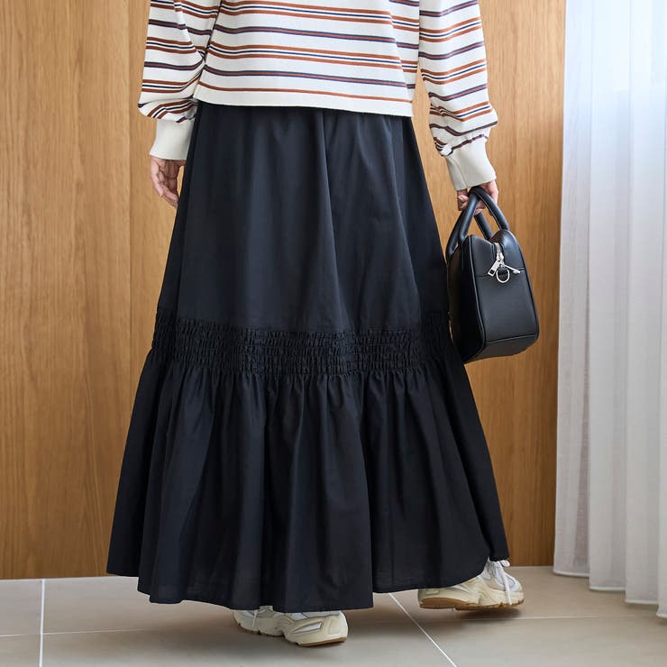 コットンタイプライター シャーリングティアードスカート | coen【women】 | 詳細画像11 