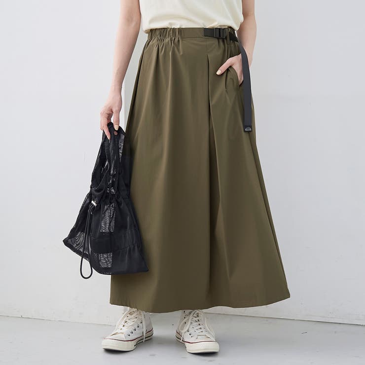 OLIVE | 【接触冷感/UVカット】C.mt 撥水ラップデザインフレアスカート | coen【women】