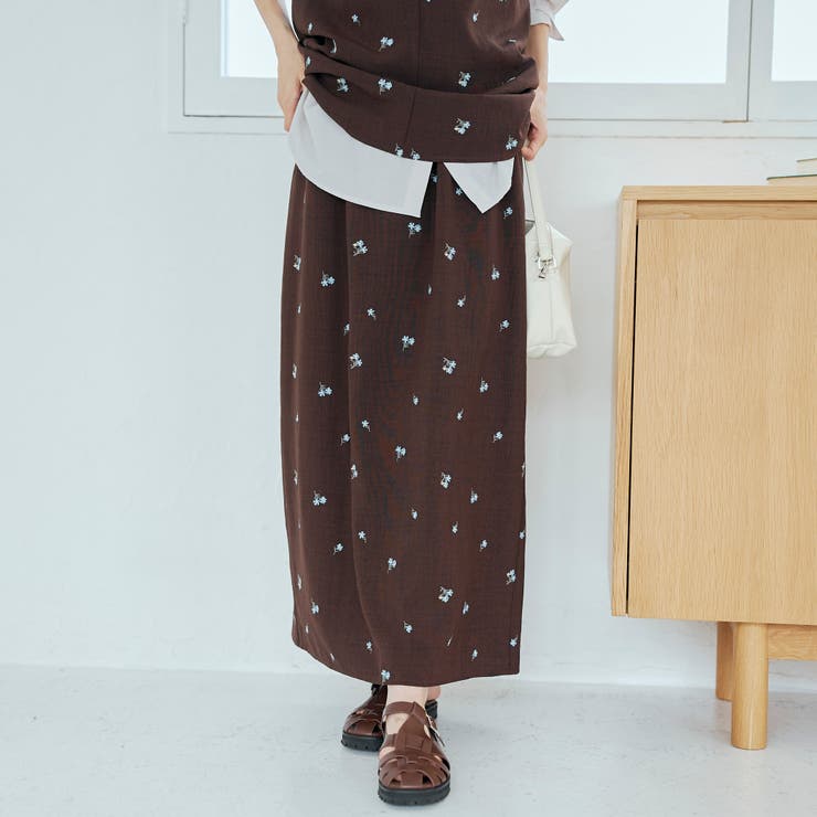 【セットアップ対応】フラワー刺繍イージーナロースカート | coen【women】 | 詳細画像13 