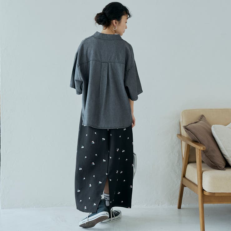 【セットアップ対応】フラワー刺繍イージーナロースカート | coen【women】 | 詳細画像3 