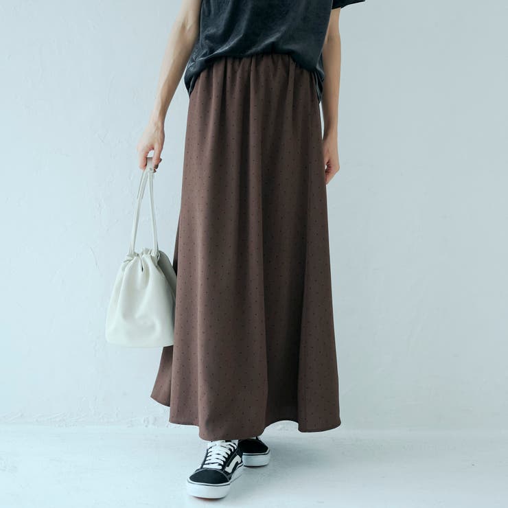 DK.BROWN | ドットプリント Aラインロングスカート | coen【women】