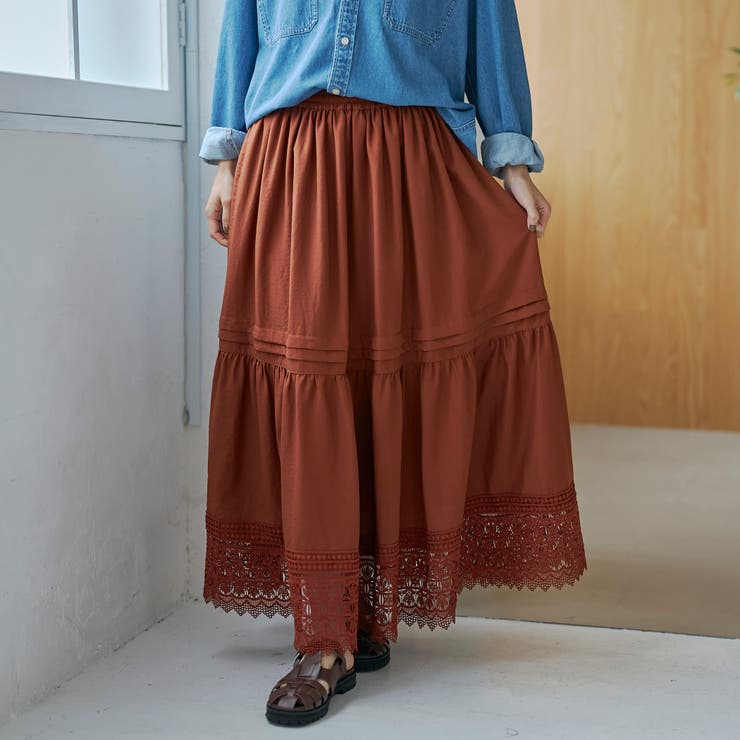 裾レース刺繍ティアードスカート | coen【women】 | 詳細画像12 
