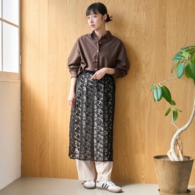 フェザーレース刺繍 ラップ巻き風レイヤードスカート | coen【women】 | 詳細画像12 