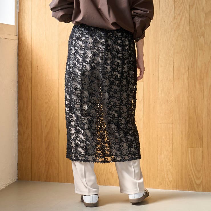 フェザーレース刺繍 ラップ巻き風レイヤードスカート | coen【women】 | 詳細画像17 