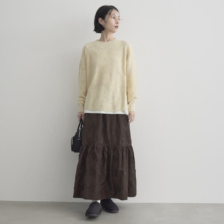 【セットアップ対応】3Dフラワー刺繍 コーデュロイティアードスカート | coen【women】 | 詳細画像15 