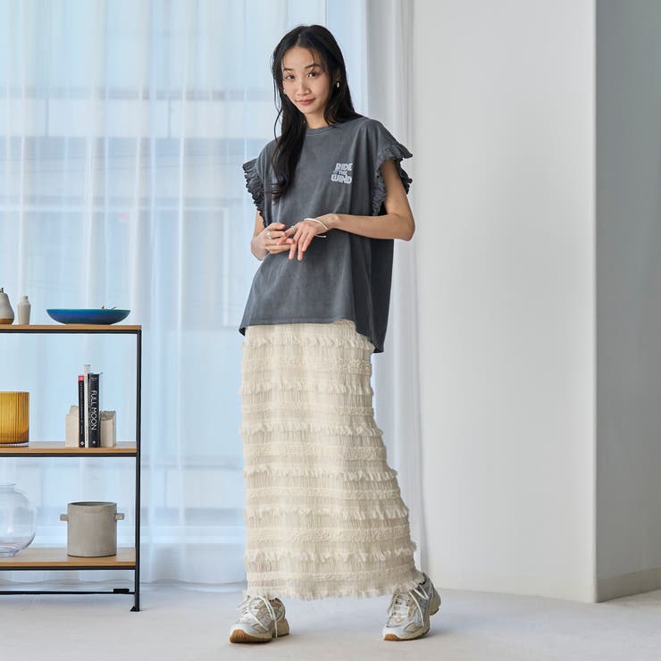 シフォンフリルナロースカート | coen【women】 | 詳細画像14 
