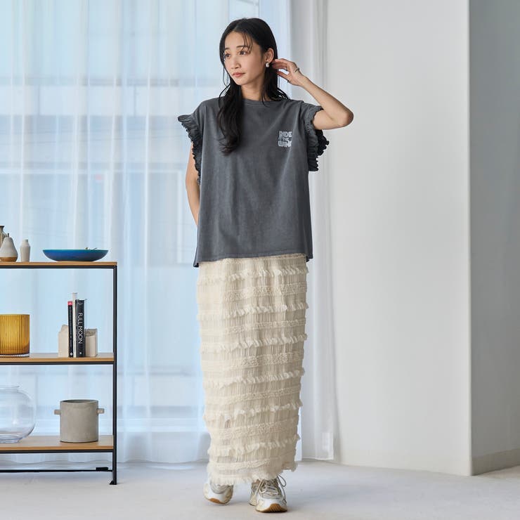 シフォンフリルナロースカート[品番：COEW0006796]｜coen【women