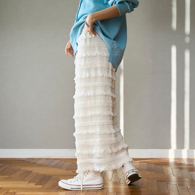 シフォンフリルナロースカート | coen【women】 | 詳細画像4 