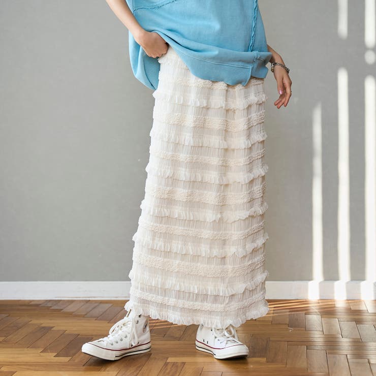 OFF WHITE | シフォンフリルナロースカート | coen【women】