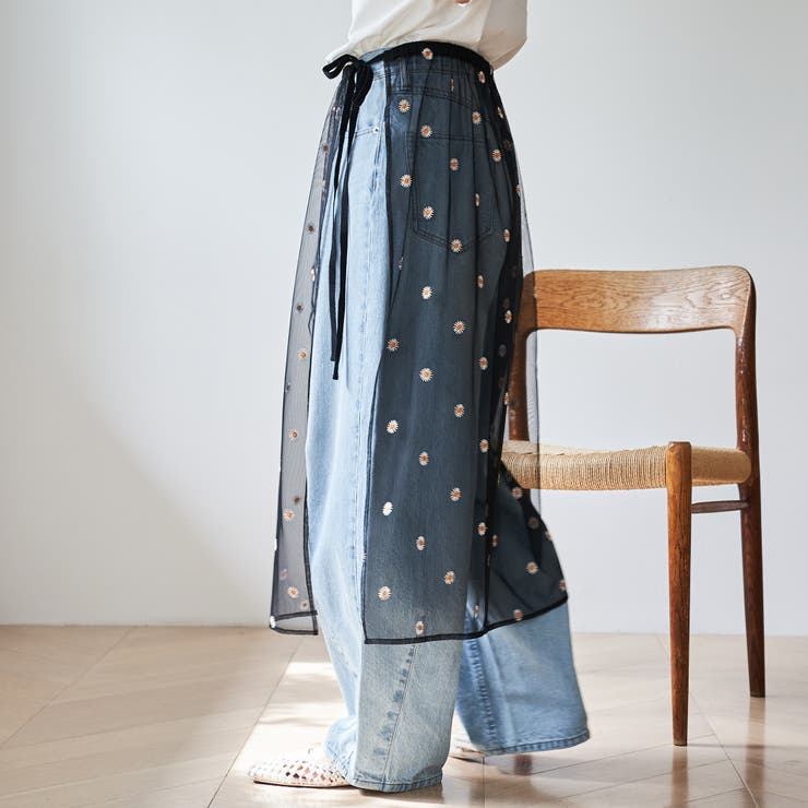 フラワーモチーフチュールラップスカート | coen【women】 | 詳細画像2 