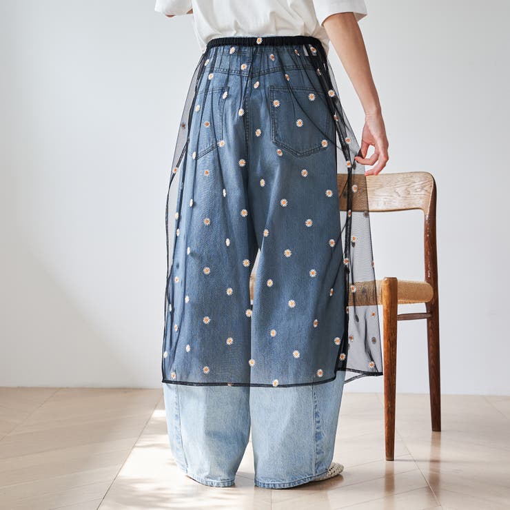 フラワーモチーフチュールラップスカート | coen【women】 | 詳細画像3 