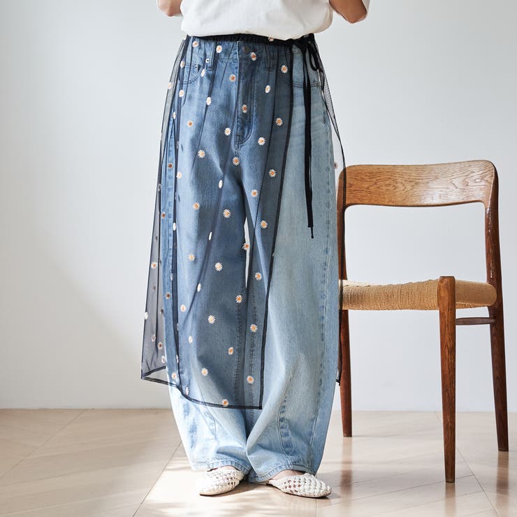 フラワーモチーフチュールラップスカート | coen【women】 | 詳細画像4 