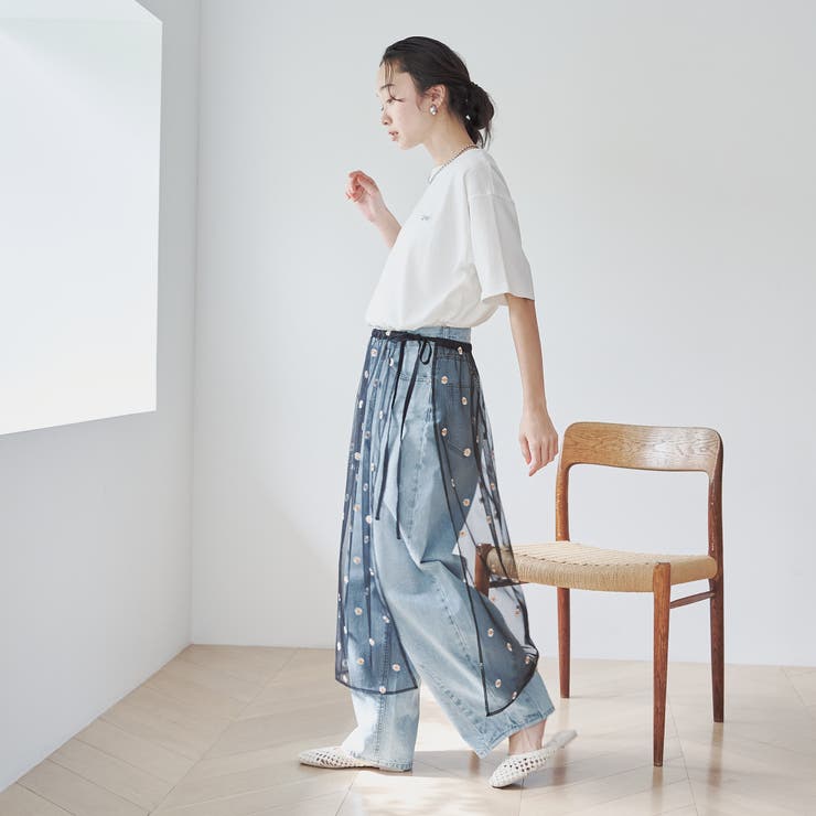 フラワーモチーフチュールラップスカート | coen【women】 | 詳細画像6 