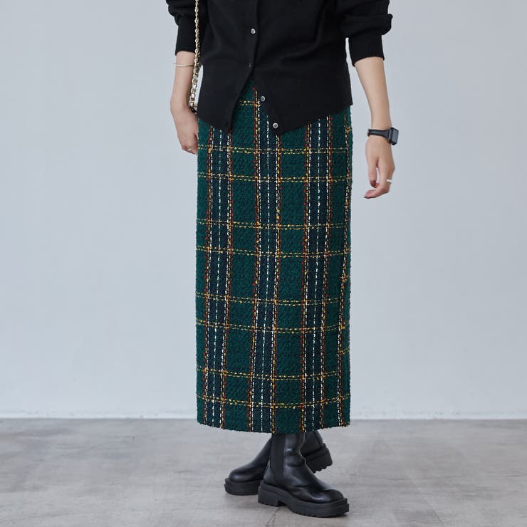 WEB限定】Iラインツイードスカート[品番：COEW0004952]｜coen【women