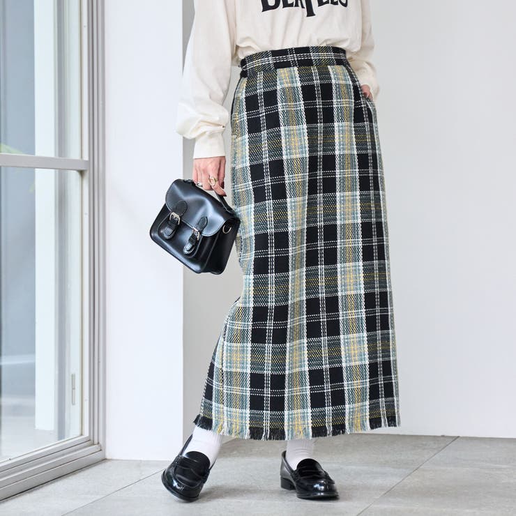 BLACK | スプリングツイードナロースカート | coen【women】