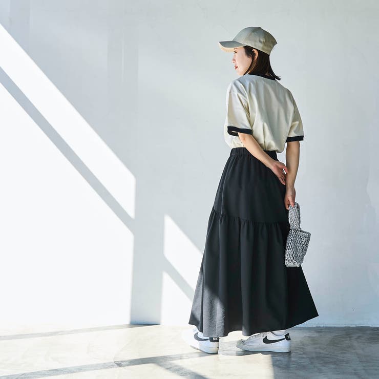 シアサッカーティアードフレアスカート[品番：COEW0005625]｜coen