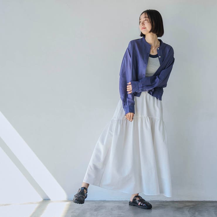 シアサッカーティアードフレアスカート | coen【women】 | 詳細画像4 