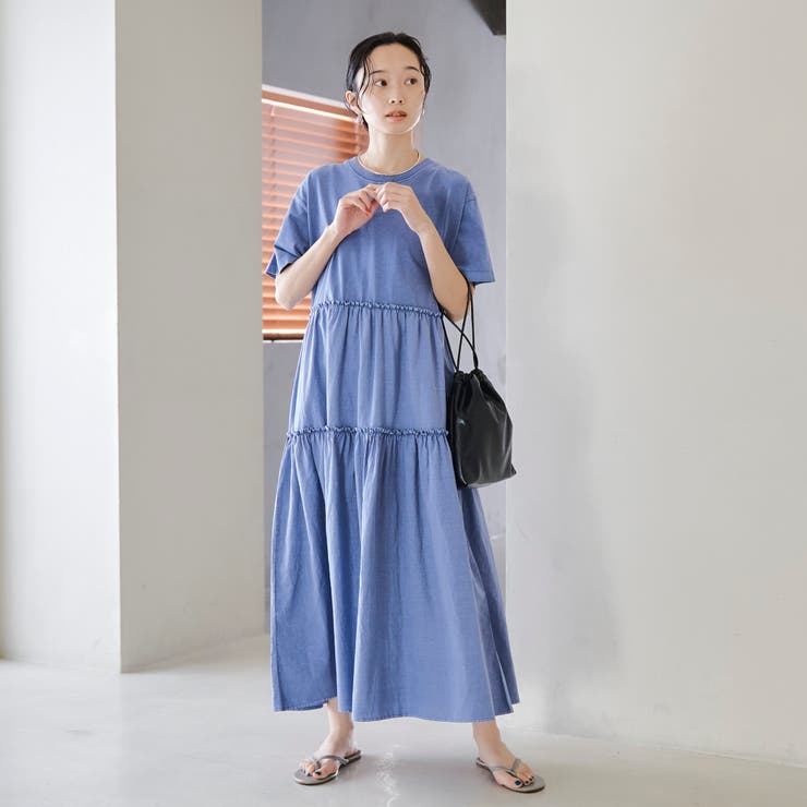 ピグメント布帛ドッキングフリルワンピース | coen【women】 | 詳細画像13 