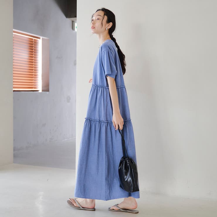 ピグメント布帛ドッキングフリルワンピース | coen【women】 | 詳細画像14 