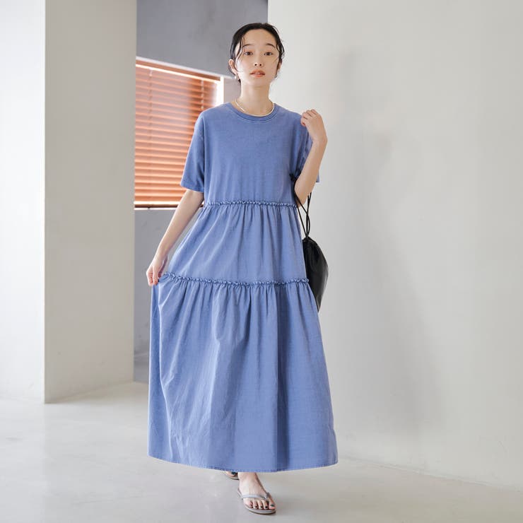 ピグメント布帛ドッキングフリルワンピース | coen【women】 | 詳細画像16 