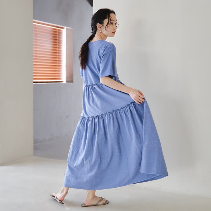 ピグメント布帛ドッキングフリルワンピース | coen【women】 | 詳細画像17 