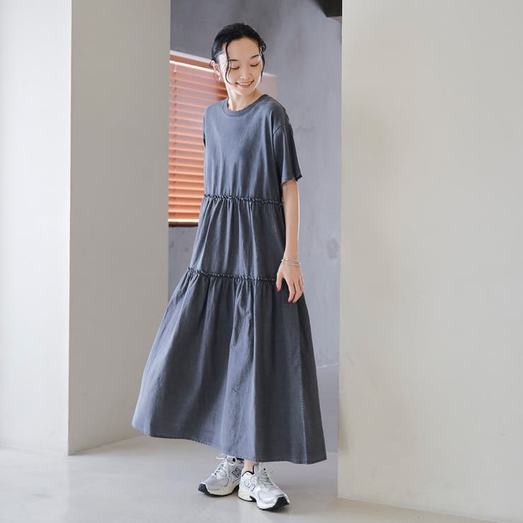 ピグメント布帛ドッキングフリルワンピース | coen【women】 | 詳細画像4 