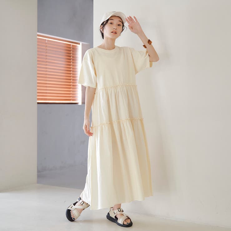 ピグメント布帛ドッキングフリルワンピース | coen【women】 | 詳細画像8 