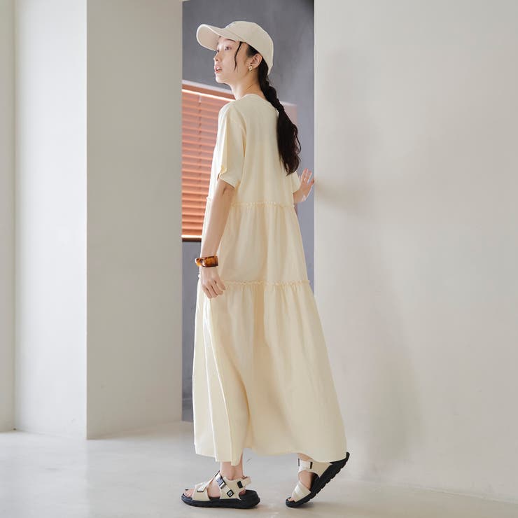 ピグメント布帛ドッキングフリルワンピース | coen【women】 | 詳細画像9 