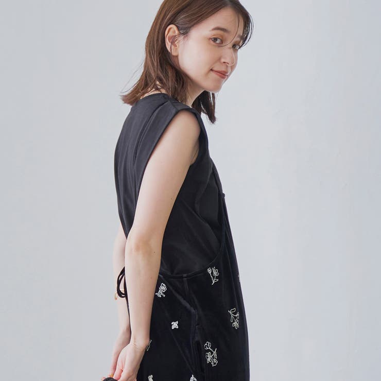 フラワー刺繍ベロアサロペット | coen【women】 | 詳細画像9 