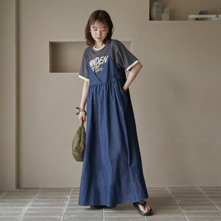 NAVY | コットンレーヨンデニムキャミワンピース | coen【women】