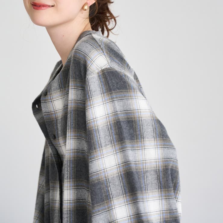 オンブレチェックライトネルシャツワンピース | coen【women】 | 詳細画像12 