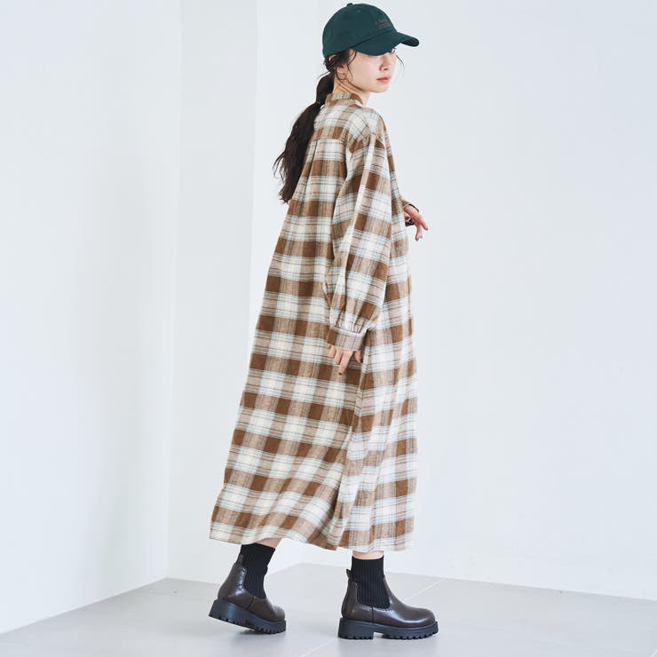 オンブレチェックライトネルシャツワンピース | coen【women】 | 詳細画像15 