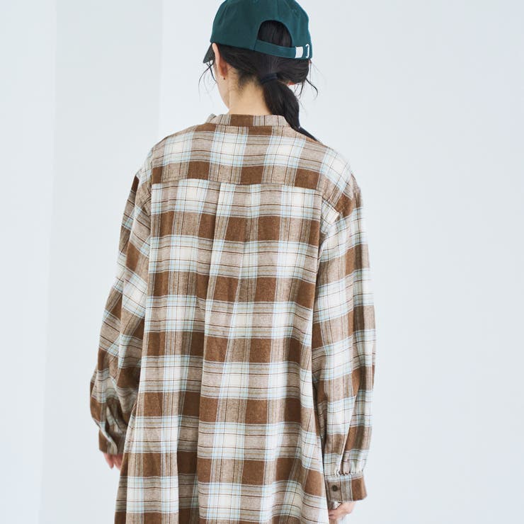 オンブレチェックライトネルシャツワンピース | coen【women】 | 詳細画像18 