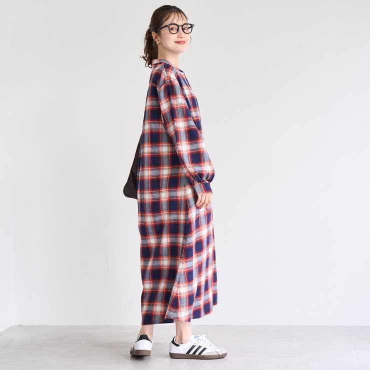 オンブレチェックライトネルシャツワンピース | coen【women】 | 詳細画像20 